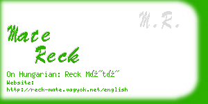 mate reck business card